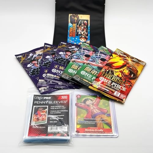 One Piece Card Game Booster Pack - 6 Sealed (OP-09/OP-10/OP-13) + Ultra Pro Card Sleeves - 100pcs