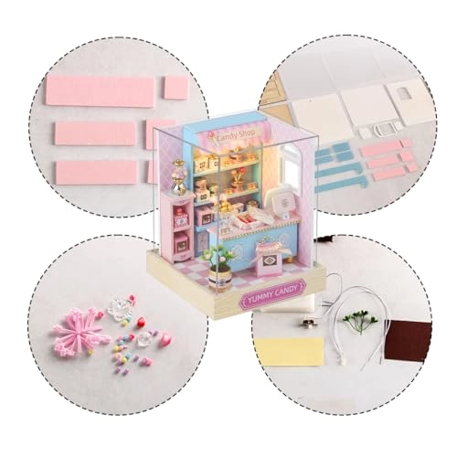 Miniature Dollhouse Kit - candy, cake and milk tea