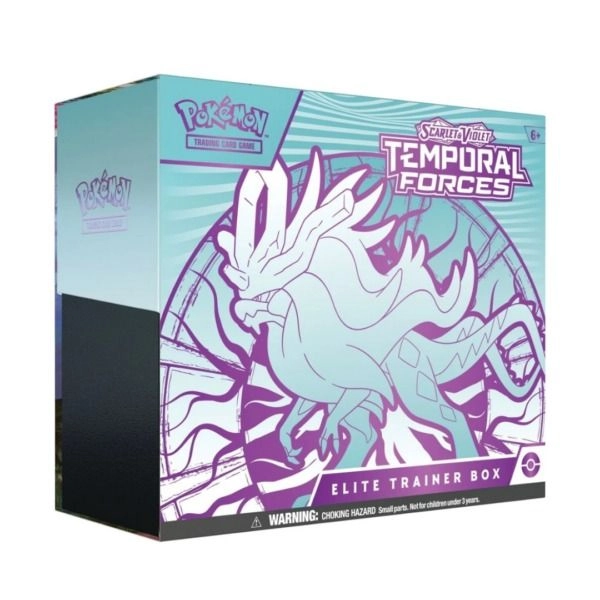 Scarlet & Violet 5 Temporal Forces Elite Trainer Box - 9 booster packs 65 card sleeves Bundle