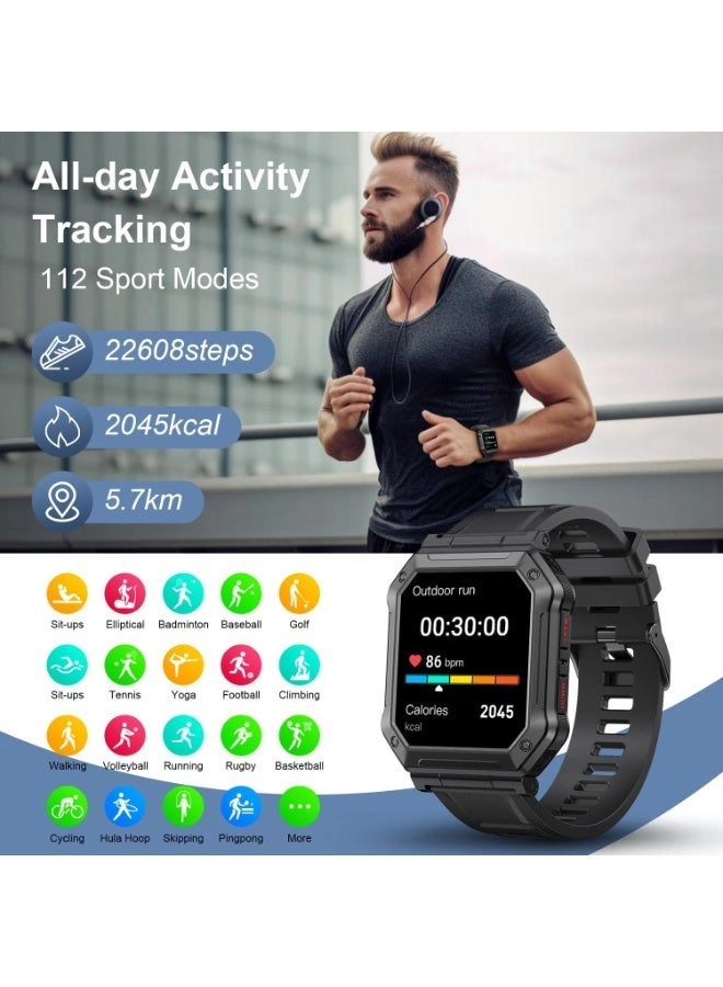 Bluetooth Smart Watch - Fitness Tracker 1.8” Touch Display 5ATM Waterproof