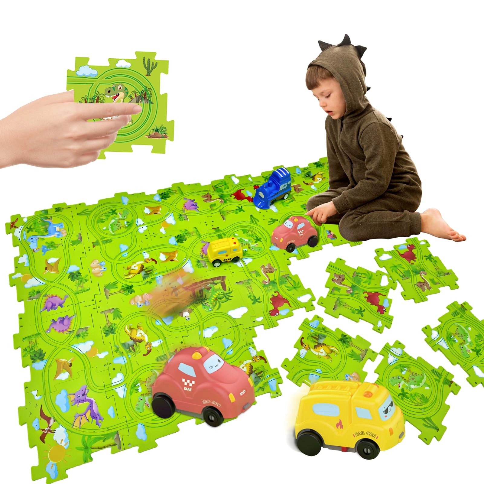 XINLONG Jigsaw Puzzle Racer Track Car Set - 24pcs