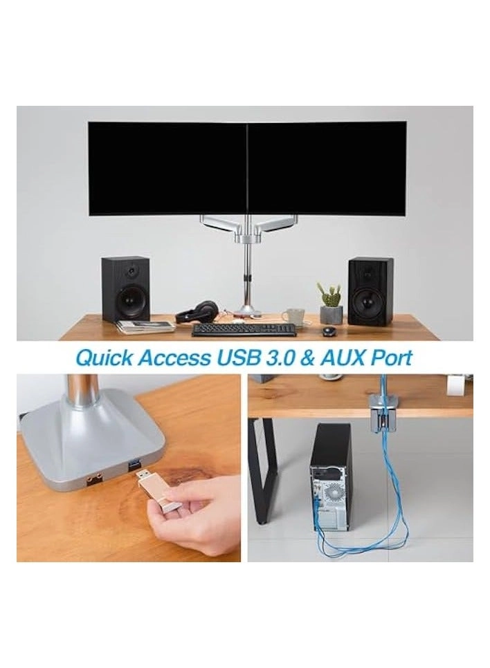 Dual Monitor Stand - 32 Inch 75mm x 75mm or 100mm x 100mm