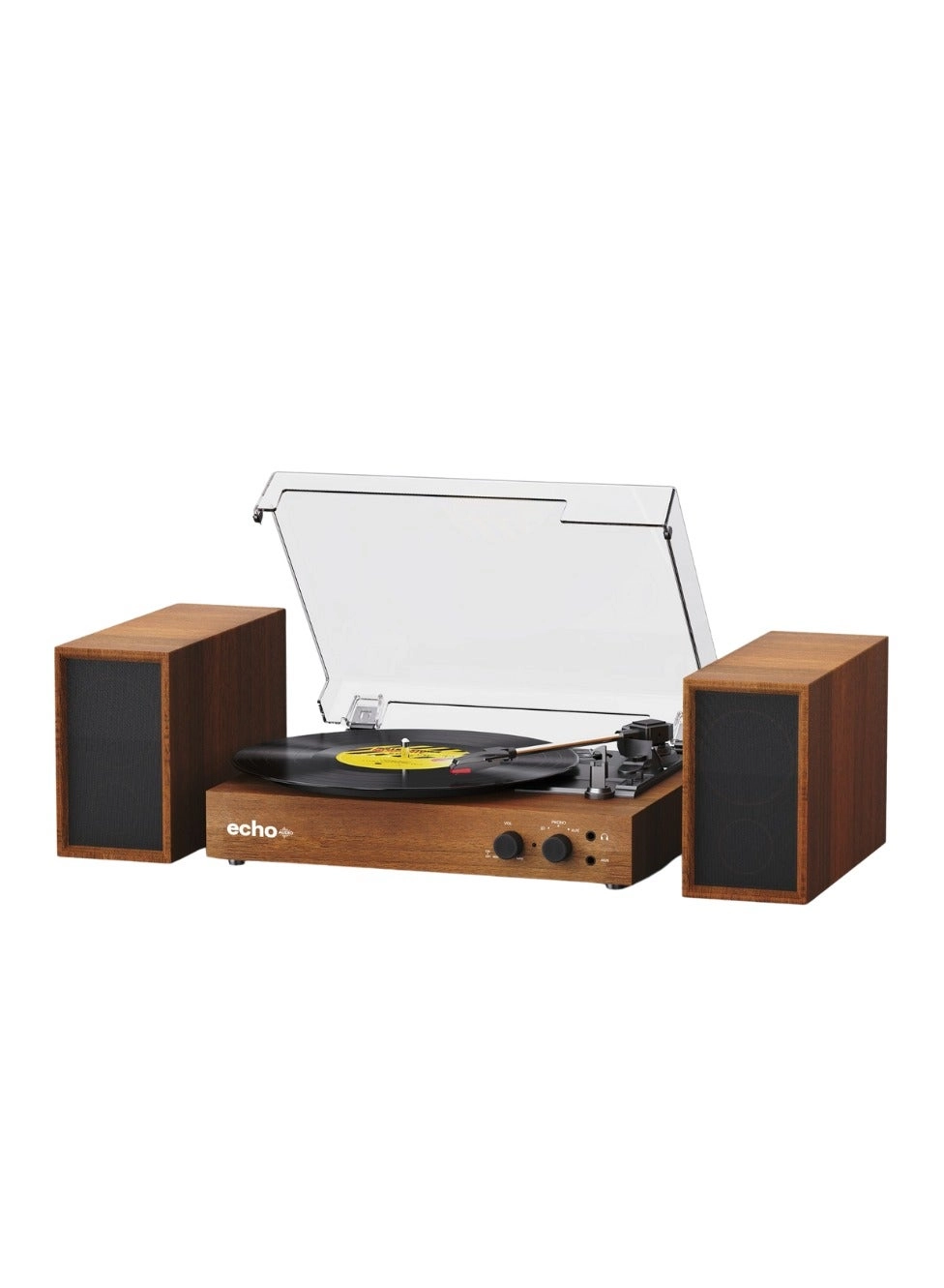 echo AUDIO Frankie Bluetooth Record Player - 33/45/78 RPM 24W Walnut