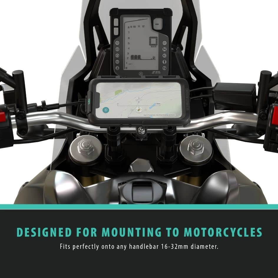 Motorcycle Metal Handlebar Mount - Waterproof Case 360 Degree Rotation