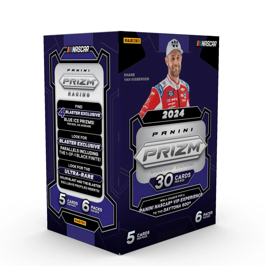 Panini Prizm NASCAR Racing Blaster Box - 5 cards per pack 6 packs per box Blaster-Exclusive Green Prizms