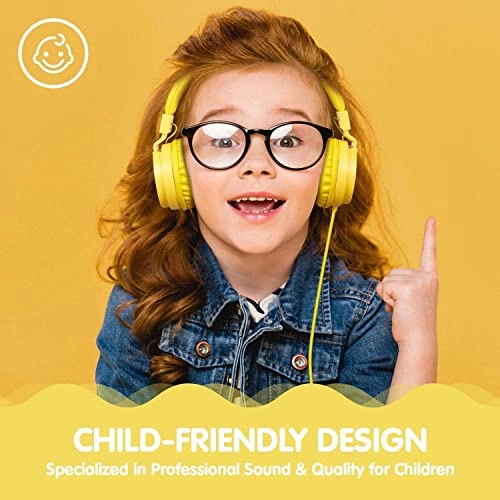 Kids Headphones - 40mm 3.5mm Yellow
