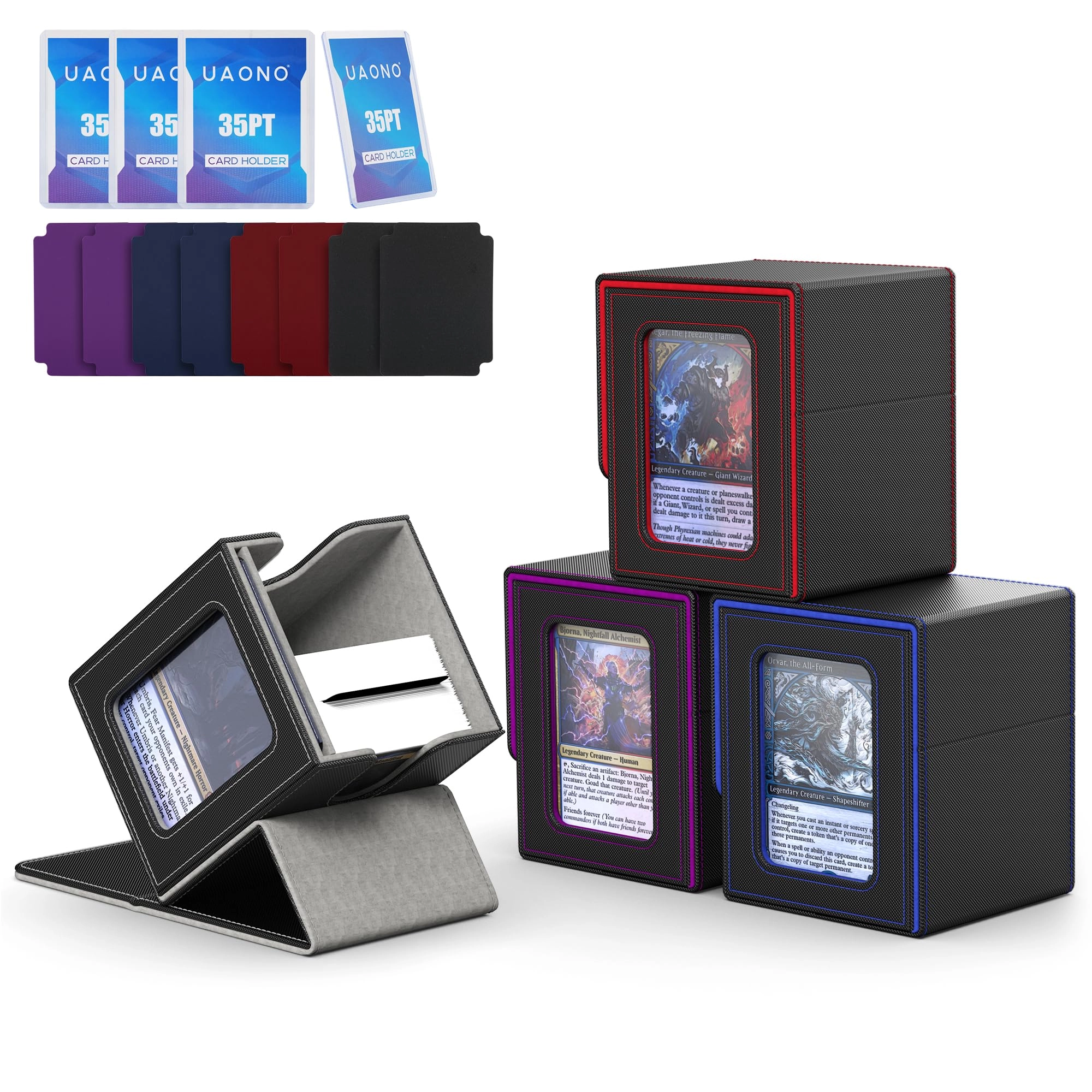 UAONO Commander Deck Box - 4 Pack Fits 100+ Double-Sleeved Cards