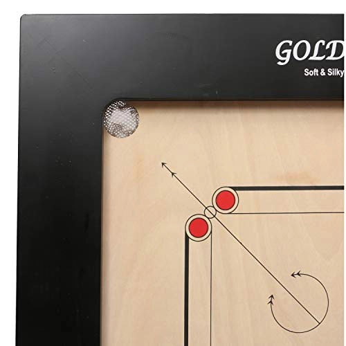 Golden Carrom Board - 32mm Coins Striker & Cover