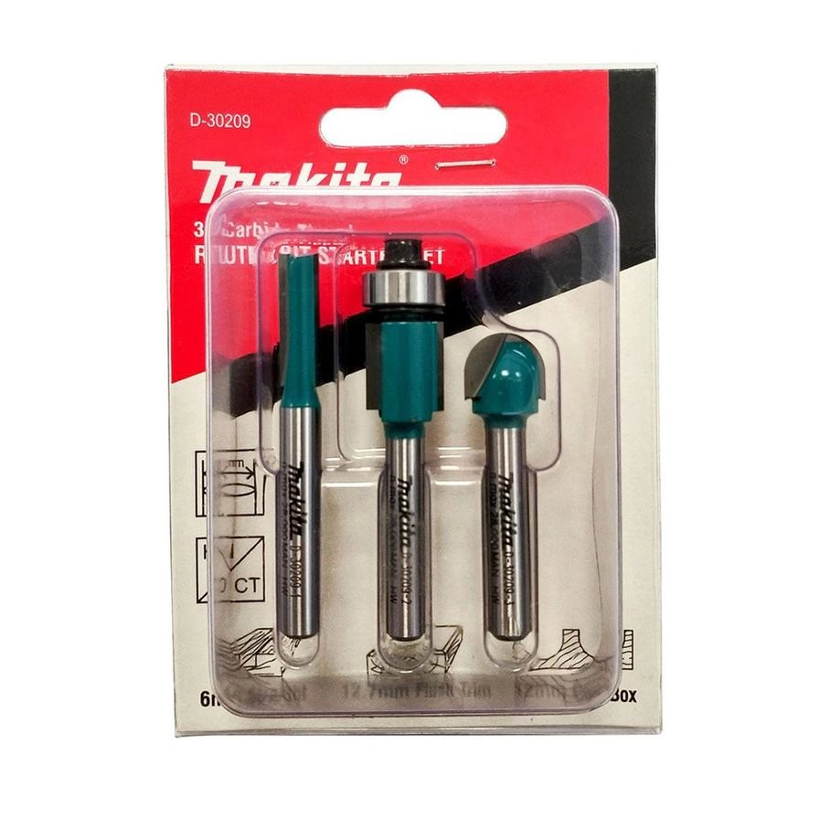 Makita Router Bit Starter Set - 6 mm 6 mm 3 piece(s)