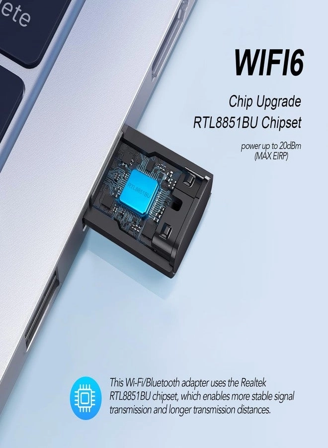 AX900Mbps WiFi 6 and Bluetooth 5.3 Combo Adapter - Dual Band 5/2.4Ghz USB Wireless