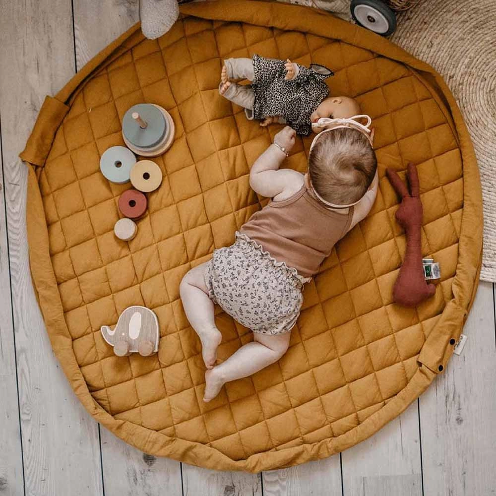 Playmat & Storage Bag - Organic Mustard Chai Tea 6 months