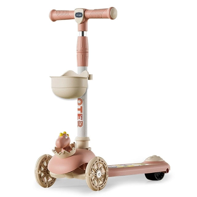 Kids Scooter And Ride On - Dinosaur Kick Scooter – LED Foldable