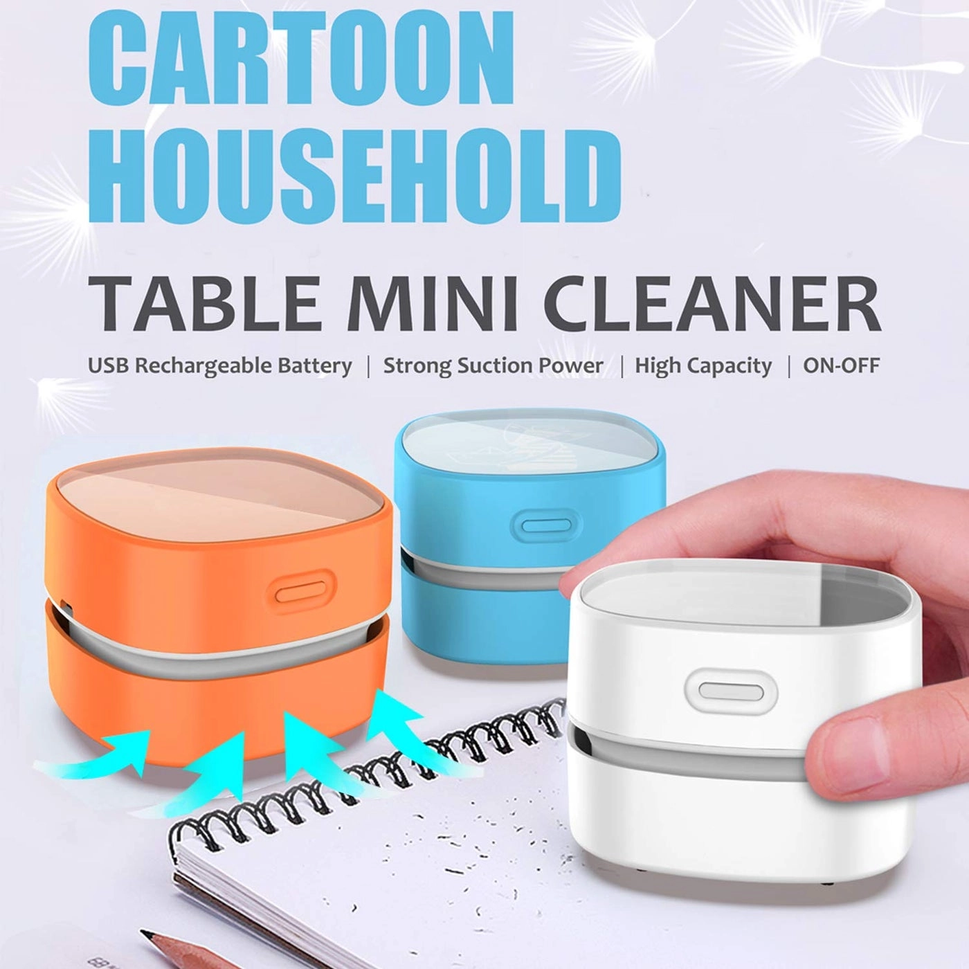 Desktop Vacuum Cleaner - Cordless 360º Rotatable 400 mins