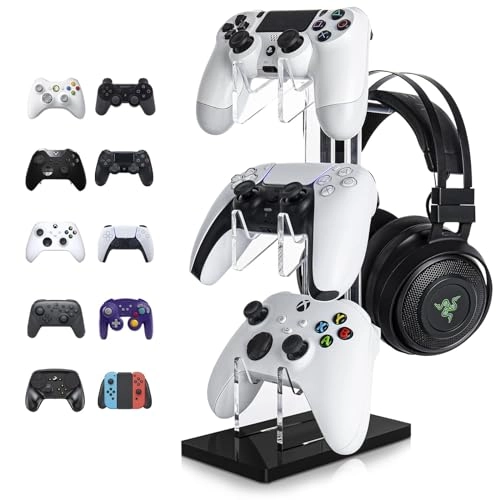 Universal 3 Tier Controller Holder and Headset Stand - PS4 PS5 Xbox ONE Switch