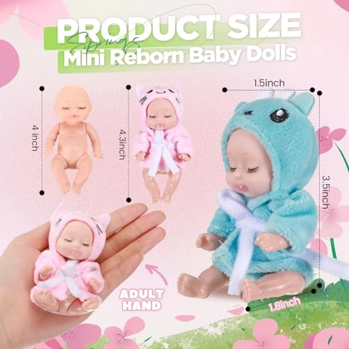 Reborn Baby Doll - 4 Inch Animal Clothes 4 Pcs Bundle