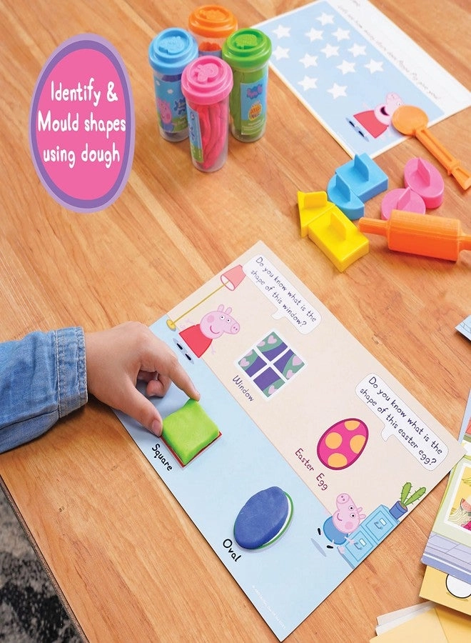 Peppa Pig Spot & Shape Activity Set - 4 Tubs 50gm 6 Shape Cutters 12 Sheets
