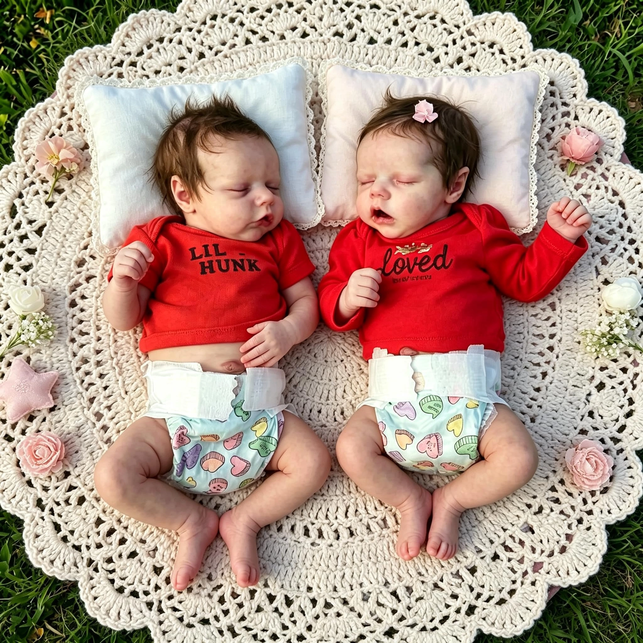 Nanjing Tianzeng Gifts Co.,Ltd Reborn Baby Doll - Twins 18 inch Full body vinyl Ages 3+