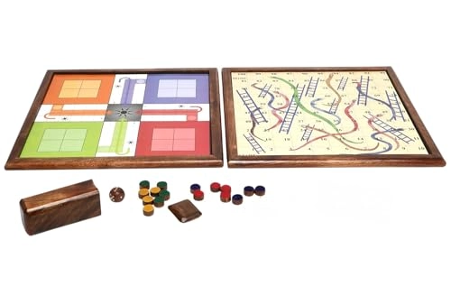 Ludo and Snakes and Ladders - Wooden Magnetic 2 in 1