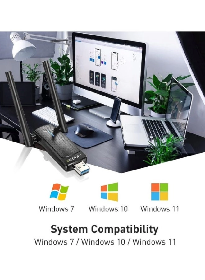 USB WiFi 6 Adapter - Dual Band USB 3.0 Wireless