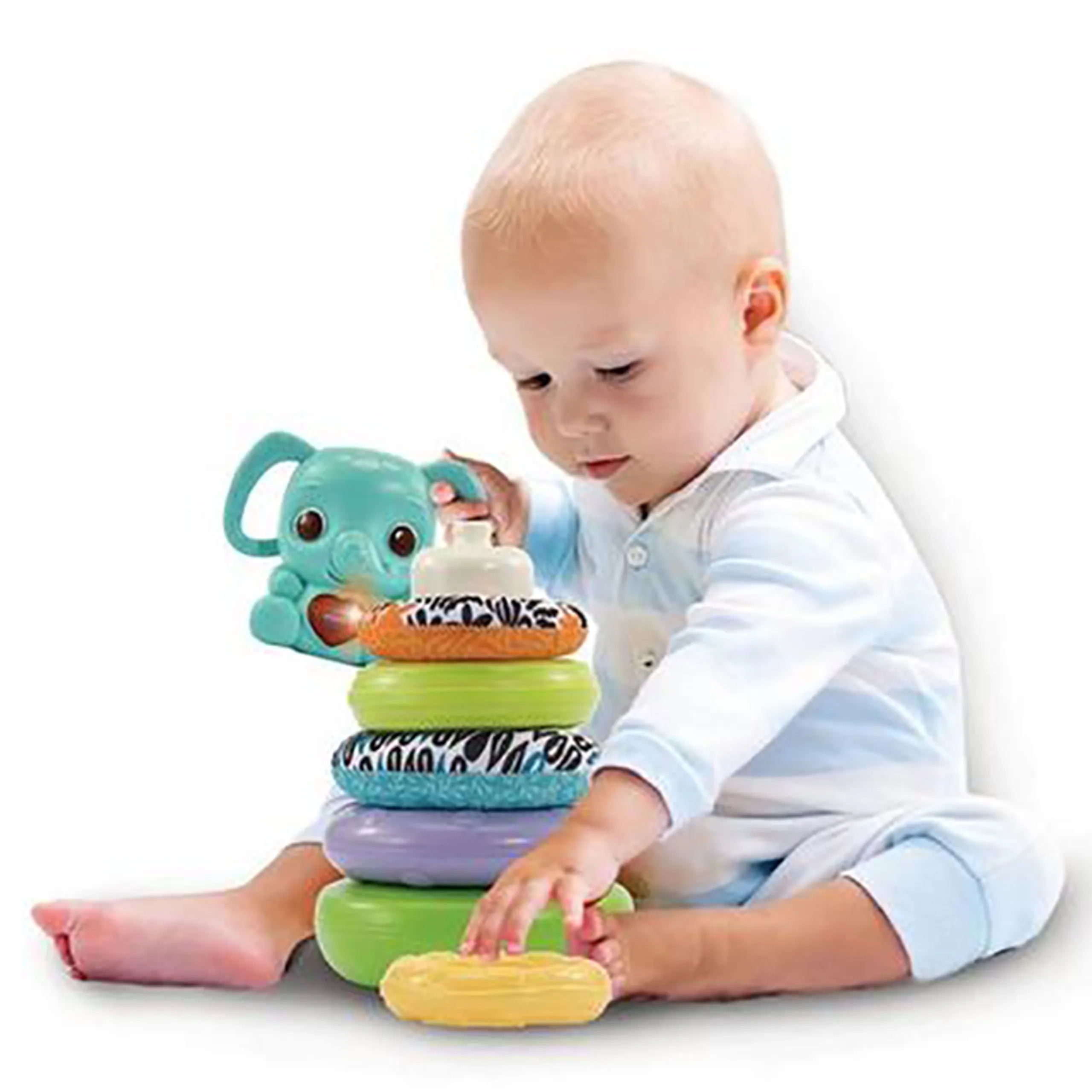 Stack, Rattle & Link Elephant - 3-36 Months Plant-based plastics