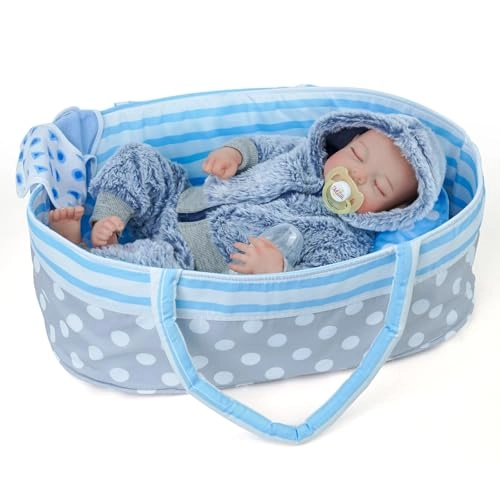 Reborn Baby Doll - 17 Inches Vinyl Boy Closed-Eyes Ages 3+