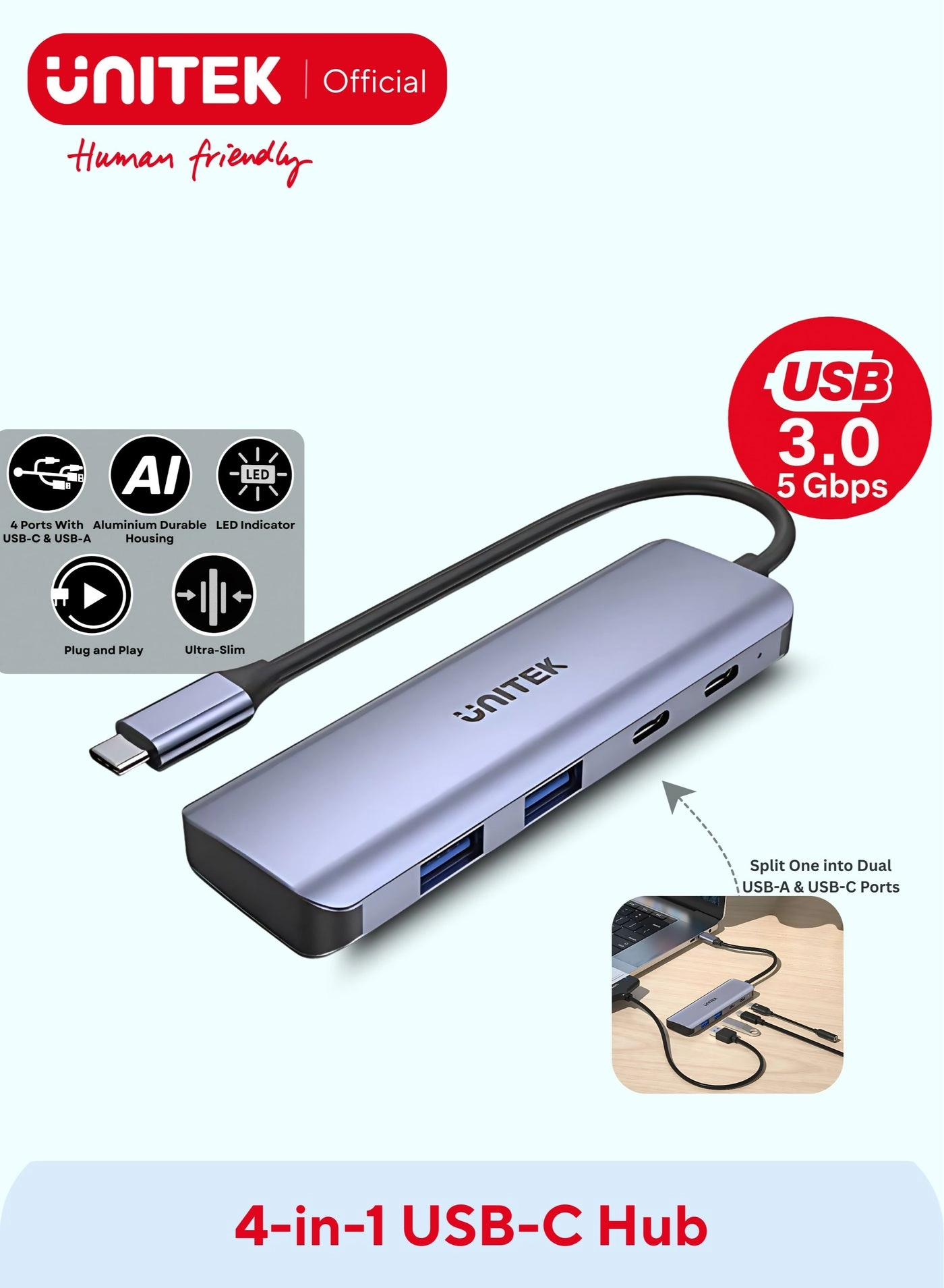 uHUB Q4 Next - 4 Ports 5Gbps