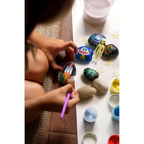 Glow In The Dark Space Rock Painting Kit - 5+ years