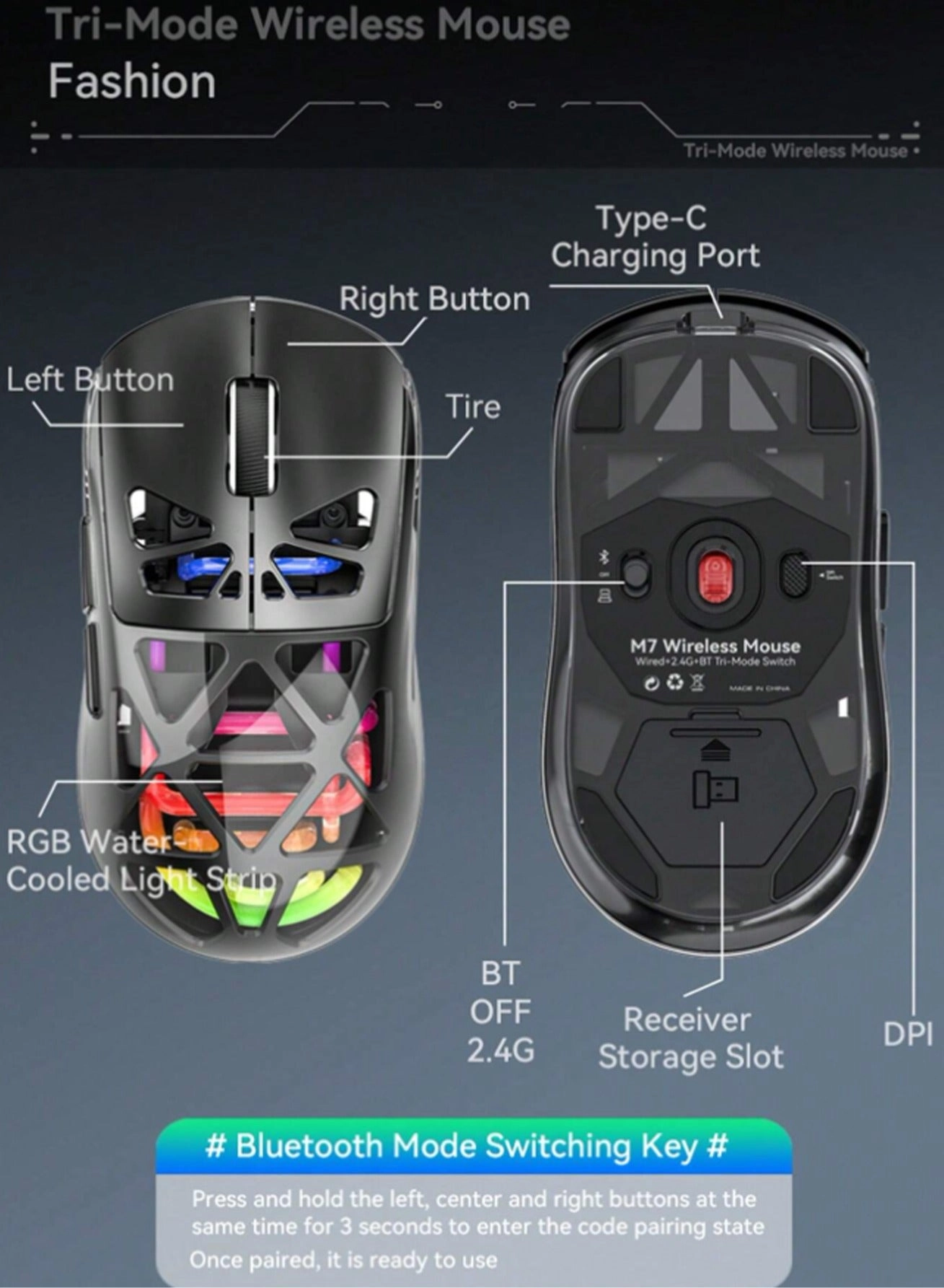 FREEDOM-WOLF X8 Gaming Mechanical Mouse - Wireless