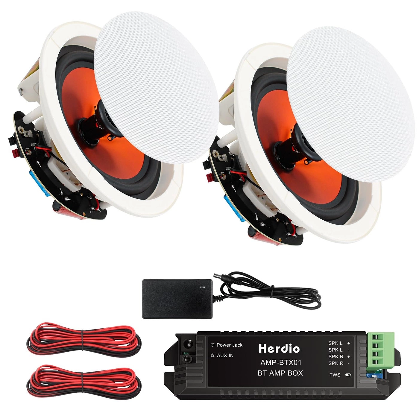 Herdio Flush Mount 2 Way Full Range in Wall Bluetooth Ceiling Speakers