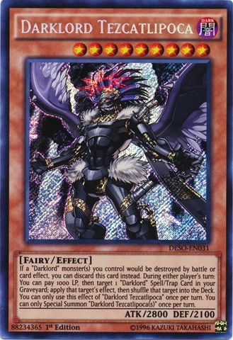 Konami Darklord Tezcatlipoca DESO-EN031 - 1st Edition Secret Rare