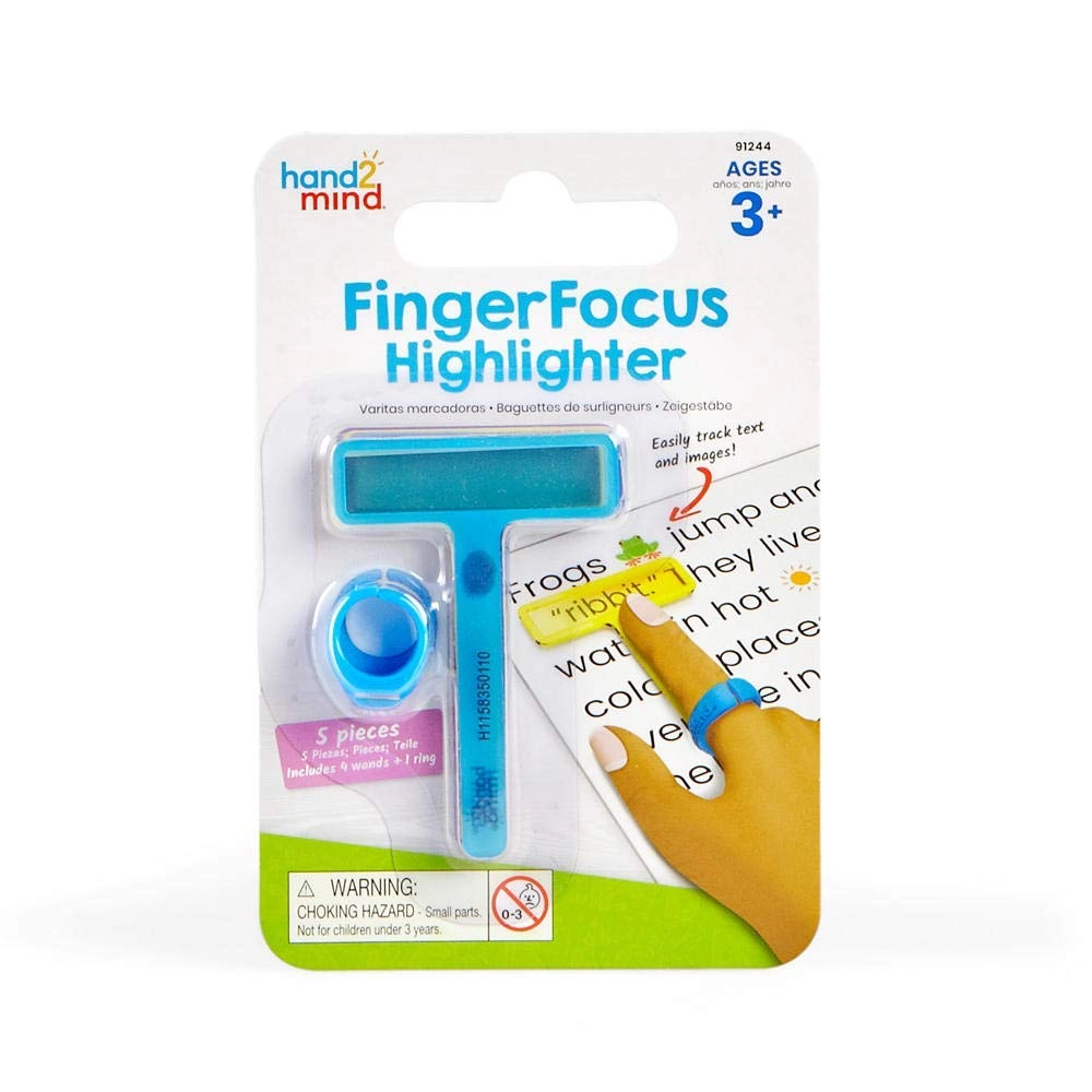 Learning Resources FingerFocus Highlighter - Blue Clear Purple Yellow T