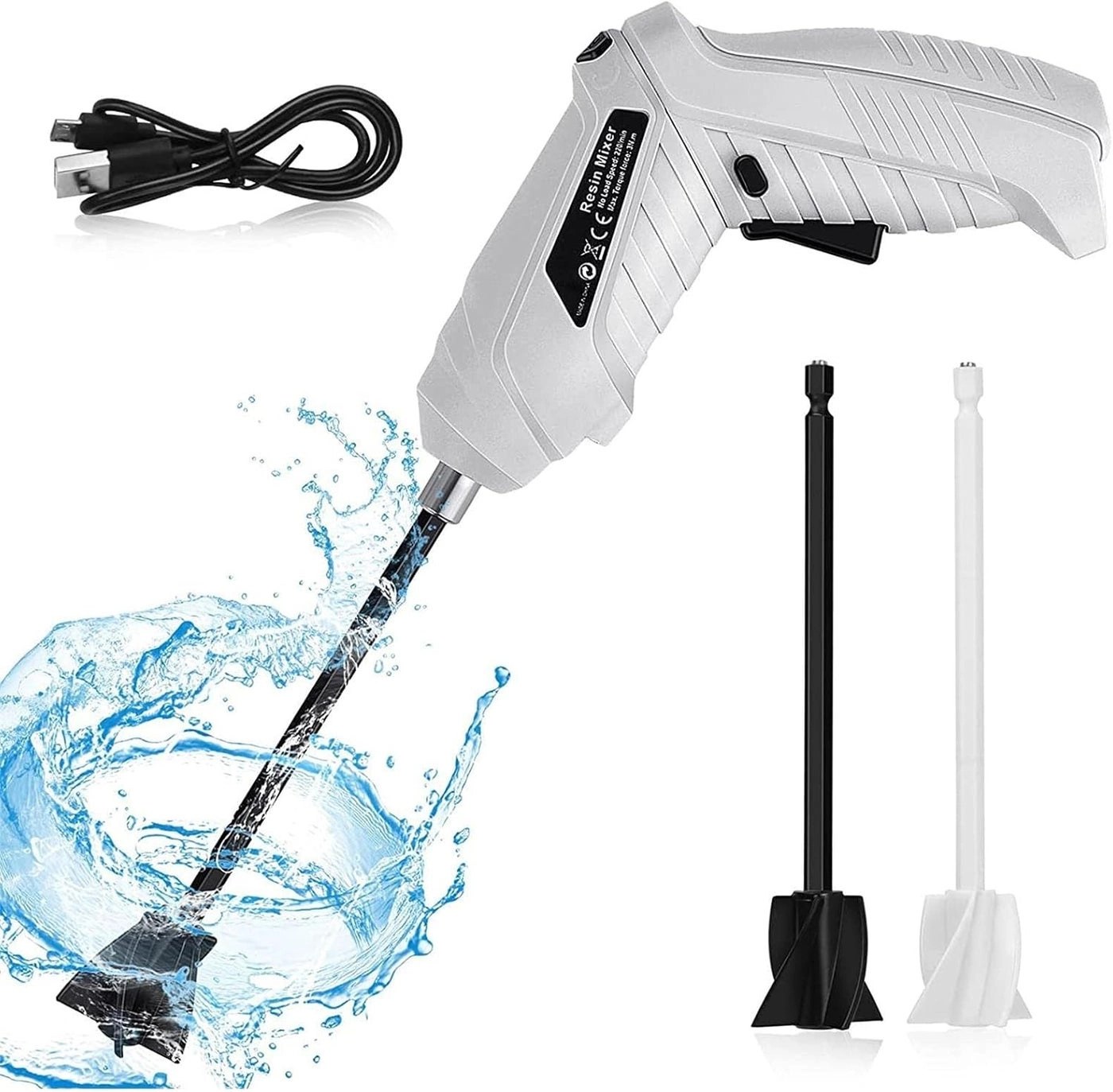 woobles Resin Mixer - Rechargeable Handheld 2 Paddles