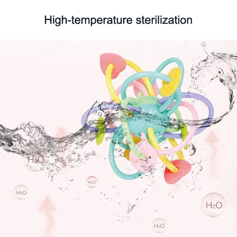 Baby Teething Rattle Toy - Colorful Handheld Sensory