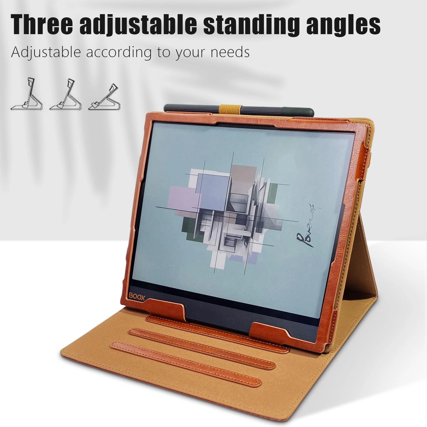 360 Degree Rotating Case with Pen Holder and Hand Strap for Boox Note Air4 C (2024), Boox Note Air3 C, Boox Note Air3 B/W (2023), Boox Note Air2, Boox Note Air2 Plus, Ink Tablet 10.3-inch