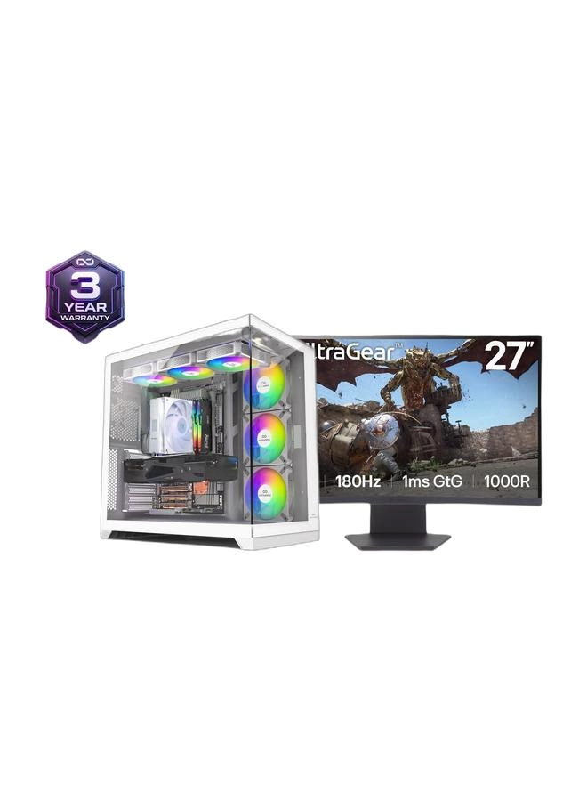 INFINIARC RTX 3050 Gaming Desktop - 16GB 1TB + 27GS60QC-B - QHD 180Hz