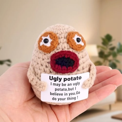 Mini Funny Knitted Potato - 7.5cm