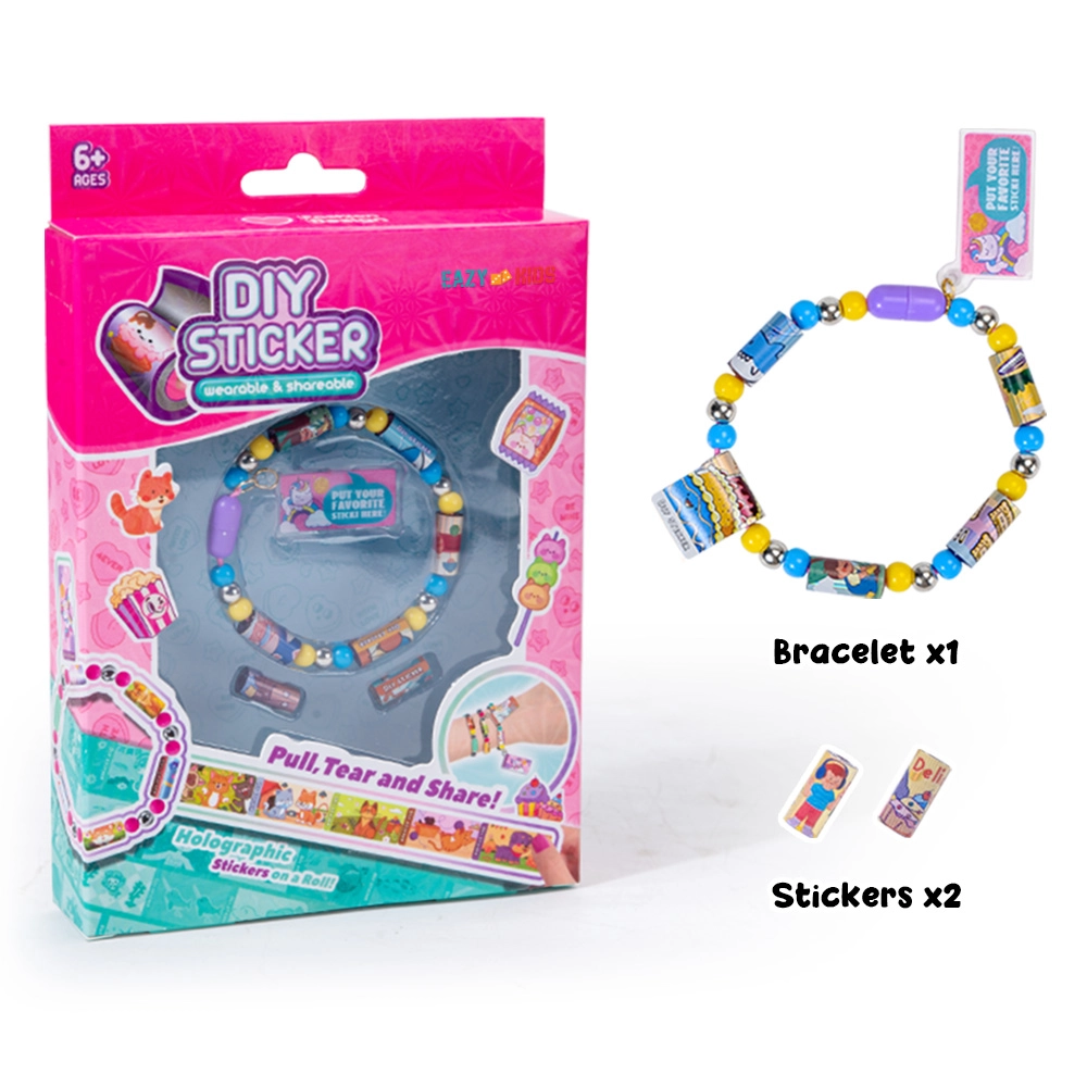 DIY Wearable & Shareable Bracelet & Sticker Craft Kit - Multicolor 1 bracelet 2 stickers