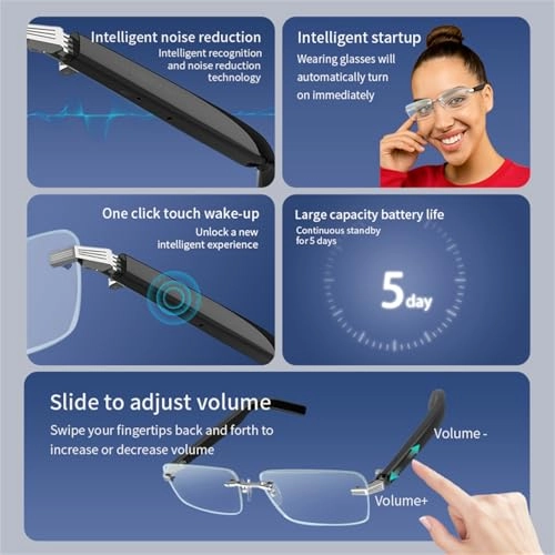 IVY-G06-1 - Frameless Bluetooth Smart Glasses Black