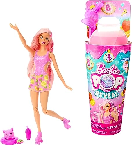 Barbie Pop Reveal Fruit Series - Strawberry Lemonade Drink Cup-Inspired Packaging