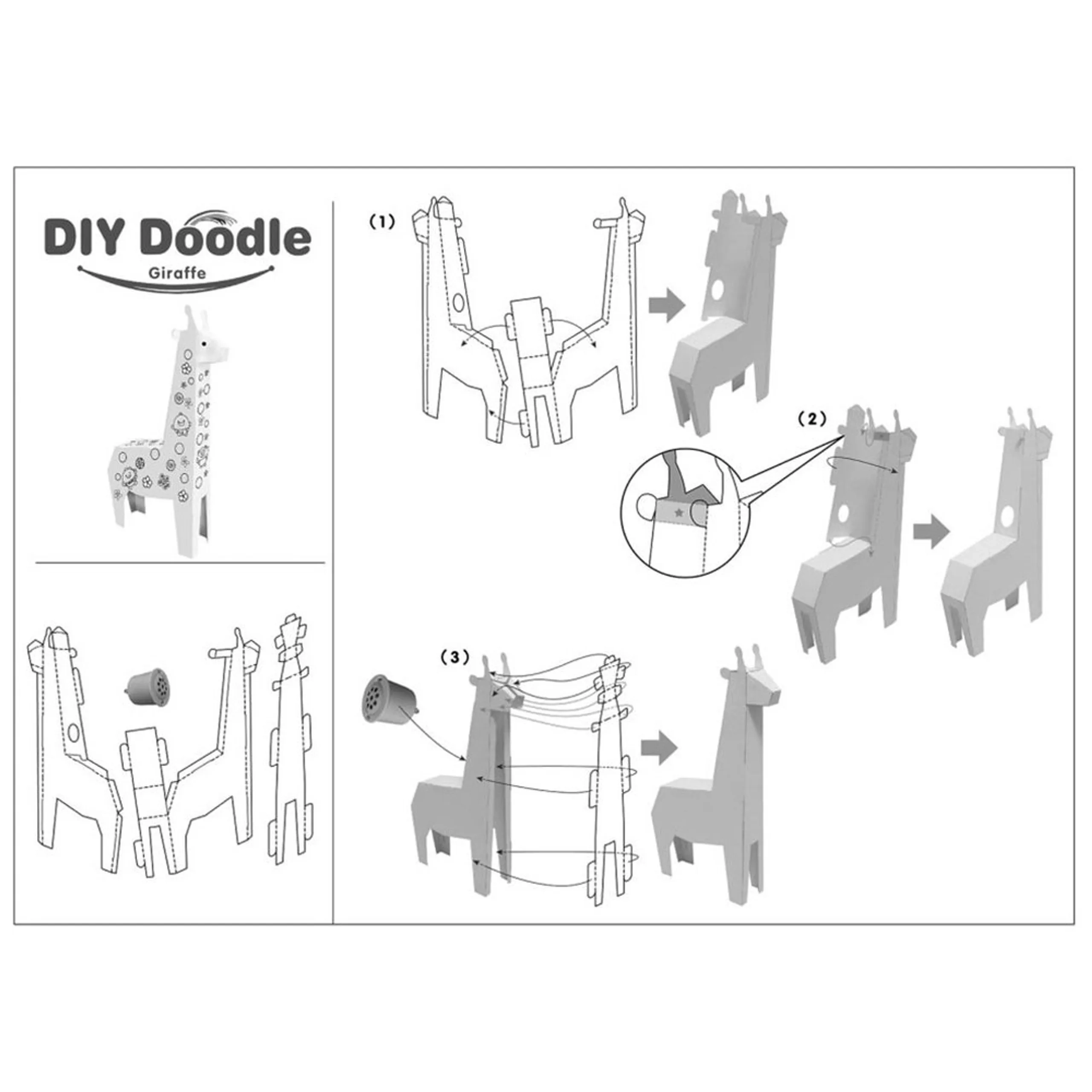 Diy Doodle Coloring Giraffe With Music And Light