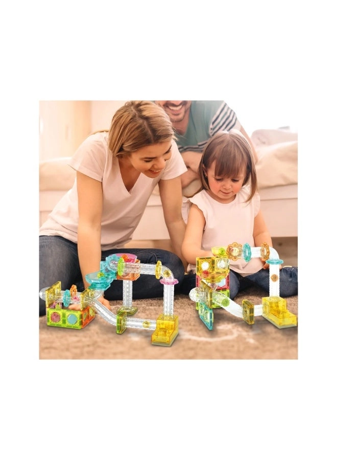 Magnetic Marble Run with Launcher - 80 pcs