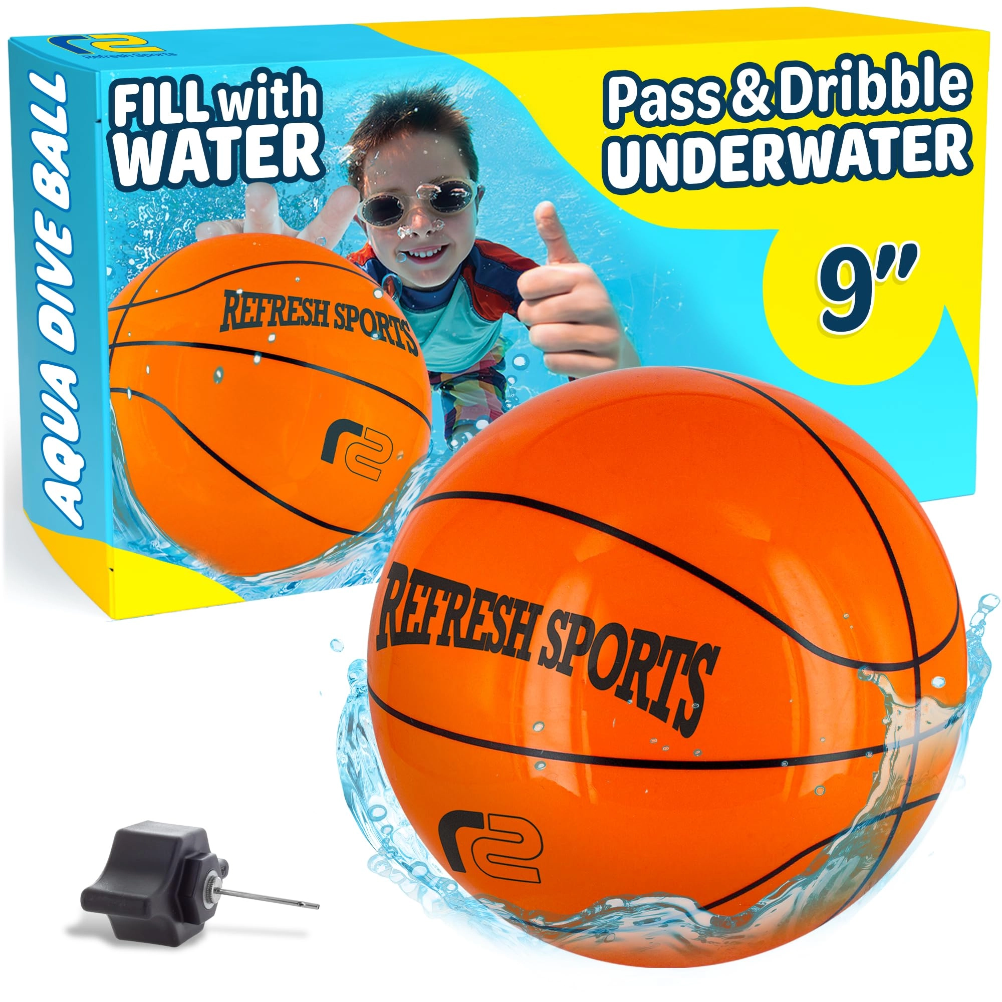 refresh sports Aqua Dive Ball - 9 inch Basketball