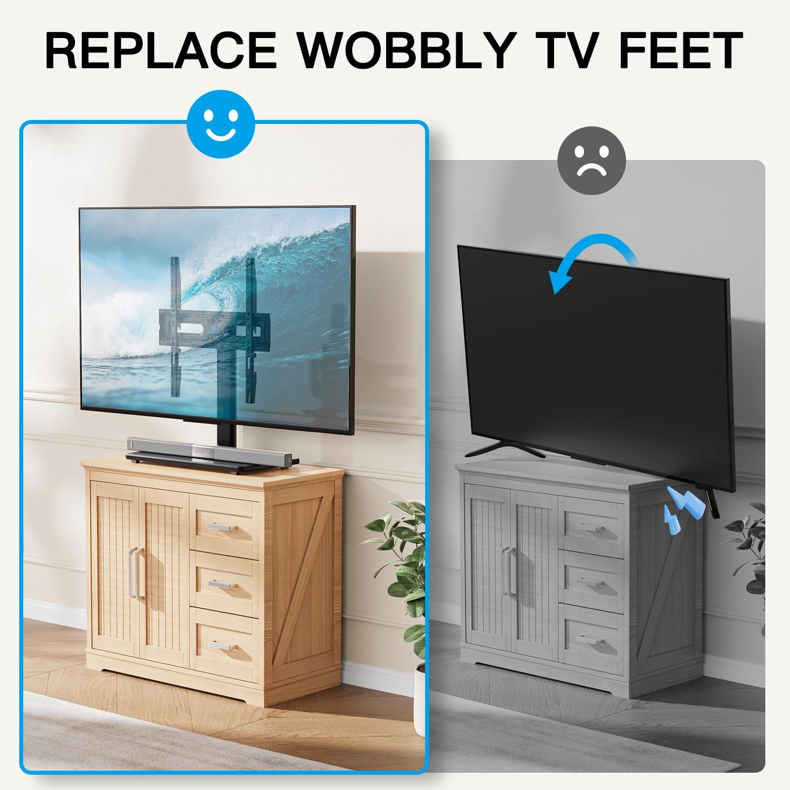Table Top TV Stand - 22"-65" 110 pounds
