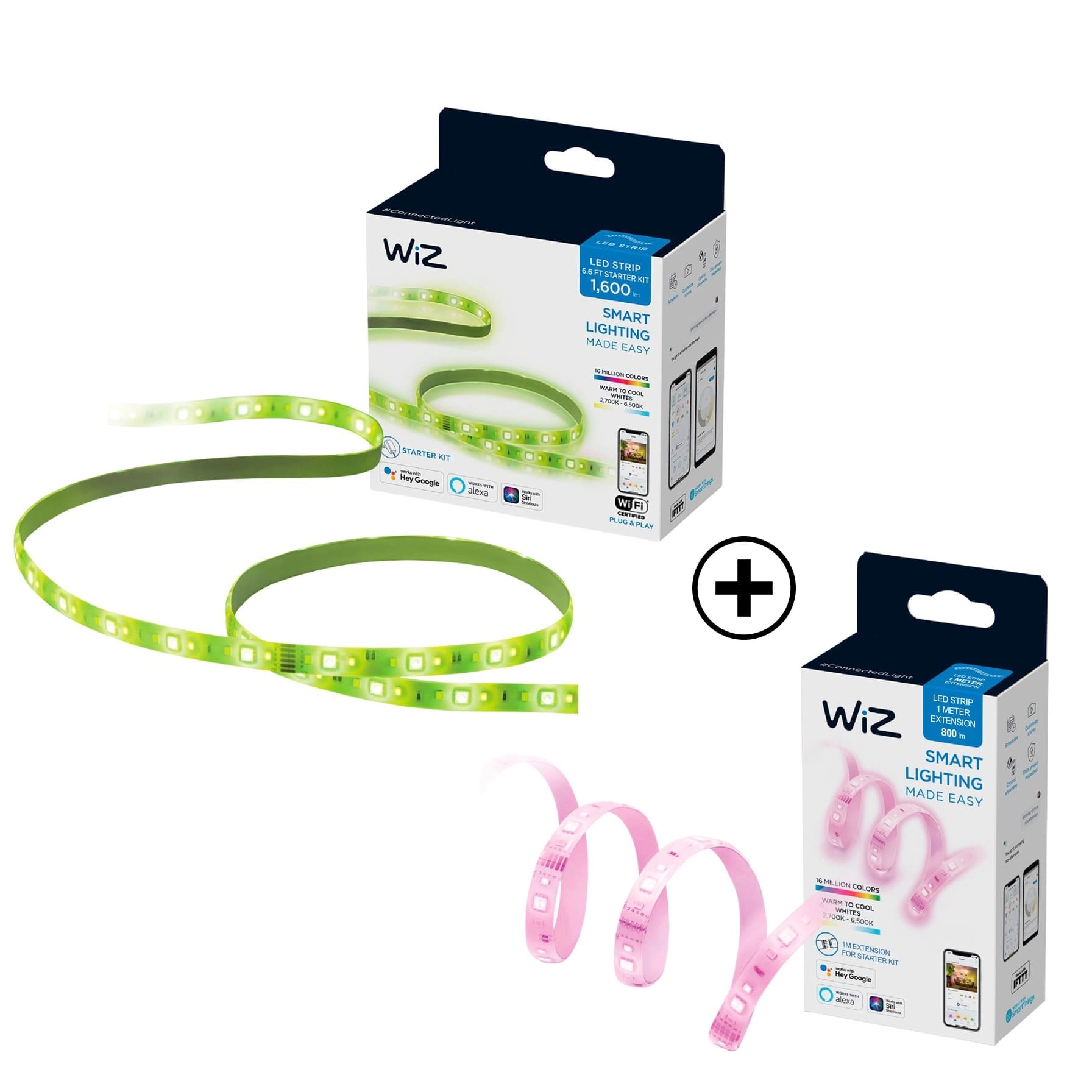 WiZ LED Strip Starter Kit - 2m + LED Strip Extension - 1m