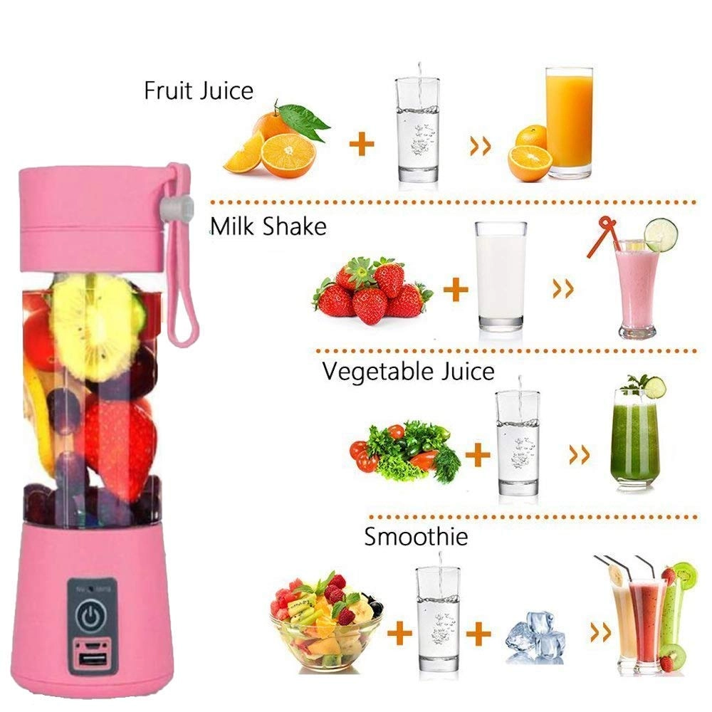 Portable Electric USB Juice Maker - USB Rechargeable 6 Blades