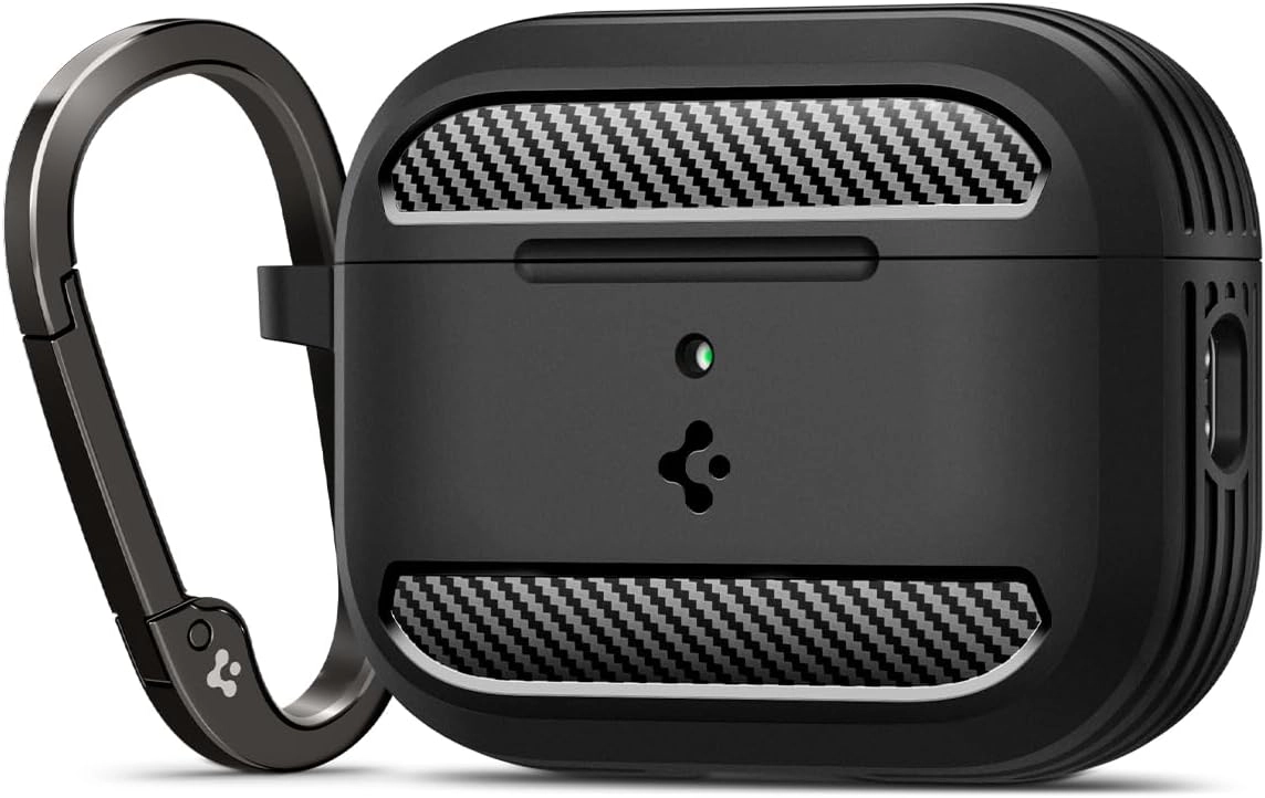 Spigen Rugged Armor - Case for AirPods Pro 3 - Shockproof + Carabiner - Key Ring