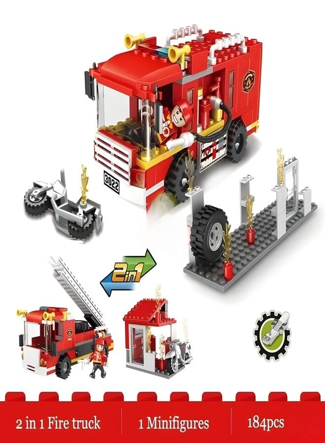 City Fire Ladder Truck - 2-in-1 Fire Engine Rescue Vehicle