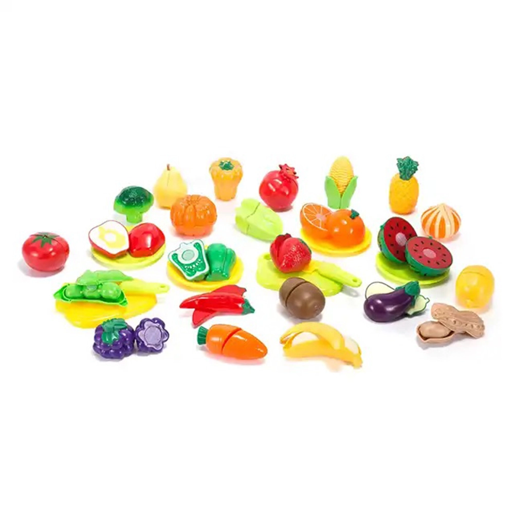 Wooden Fruits & Vegetables Basket Toy Set (5551007-MSN17067)