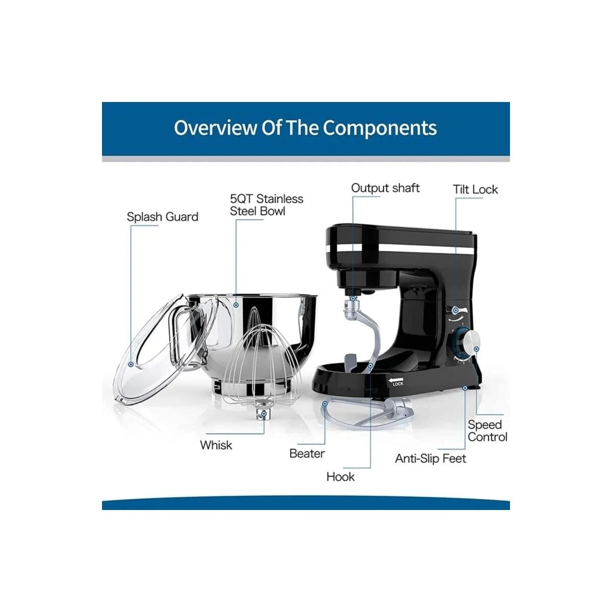 Stand & Hand Mixer - 4L 1000W