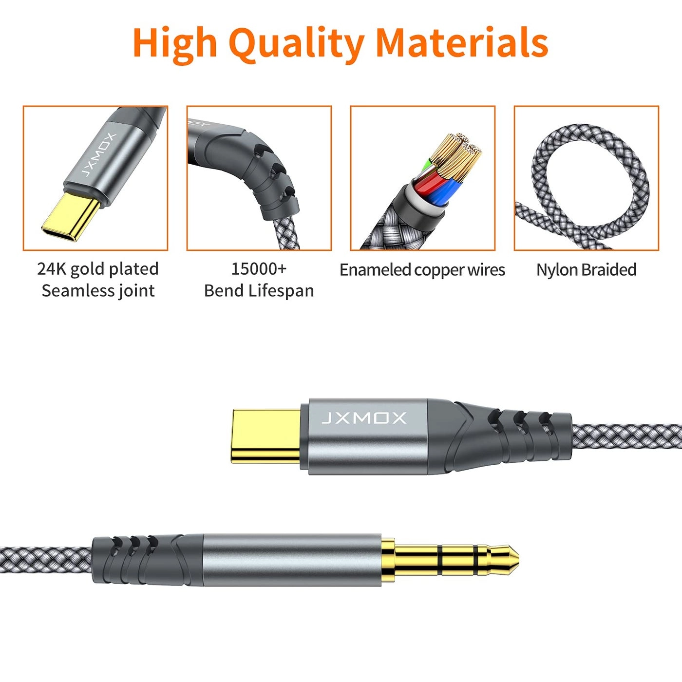 USB C to 3.5mm Audio Aux Jack Cable - 4ft